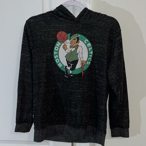 Gray boys Boston Celtics NBA Youth Hooded hoodie sweatshirt-L 14-16
